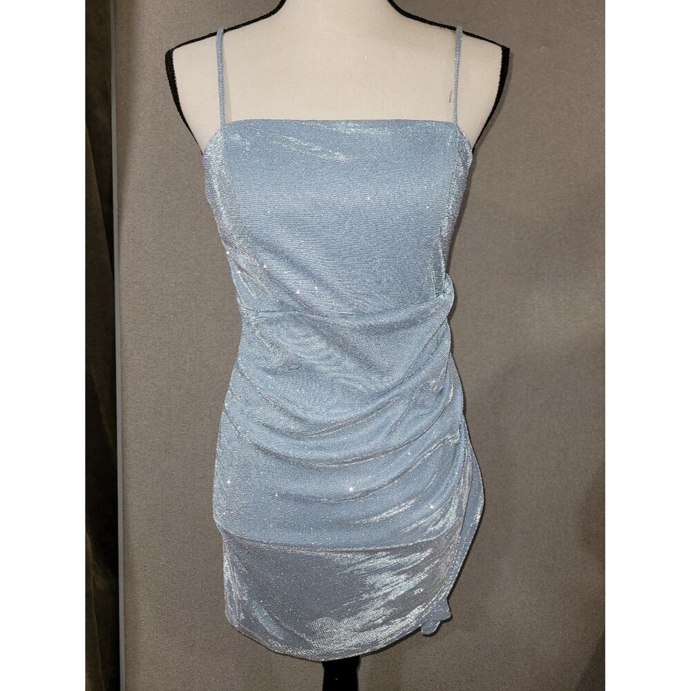 Midnight Doll Size 7 Light Blue Glittery Mini Dress